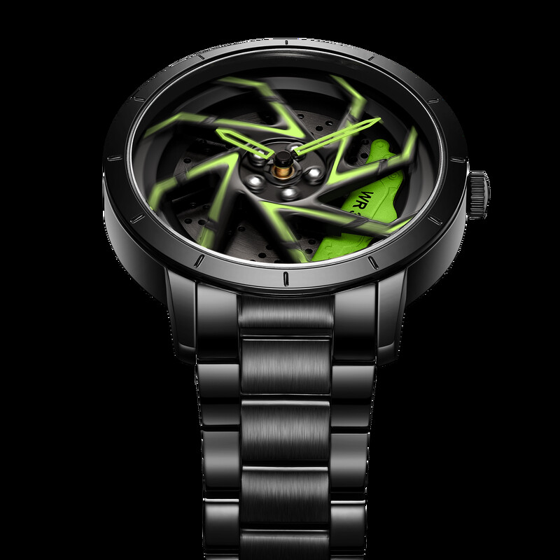 Ceasuri pentru bărbați cu jante de mașină, vânzări la modă, ceas de sport, rezistent la apă, cu roți rotative de 360 de grade, cadran, ceas de mână cu quartz