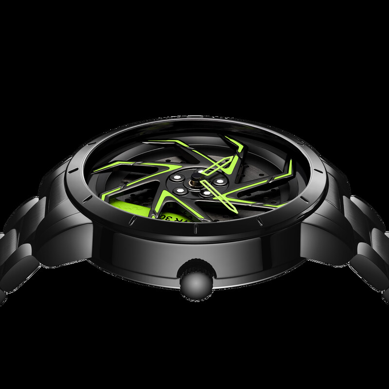 Ceasuri pentru bărbați cu jante de mașină, vânzări la modă, ceas de sport, rezistent la apă, cu roți rotative de 360 de grade, cadran, ceas de mână cu quartz