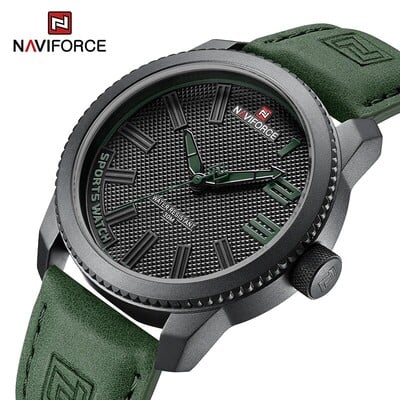 NAVIFORCE Ceas de mână popular pentru bărbați, sport militar, rezistent la șocuri, din piele, impermeabilă, la modă pentru bărbați, ocazional, ceas masculin