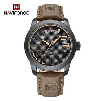 NAVIFORCE Ceas de mână popular pentru bărbați, sport militar, rezistent la șocuri, din piele, impermeabilă, la modă pentru bărbați, ocazional, ceas masculin