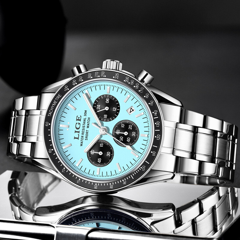 2024. gada LIGE populārākais luksusa klases jauns vīriešu pulkstenis Kvarca vīriešu pulksteņi Ūdensnecaurlaidīgs gaismas pulkstenis vīriešiem Datuma hronogrāfa sporta rokas pulkstenis