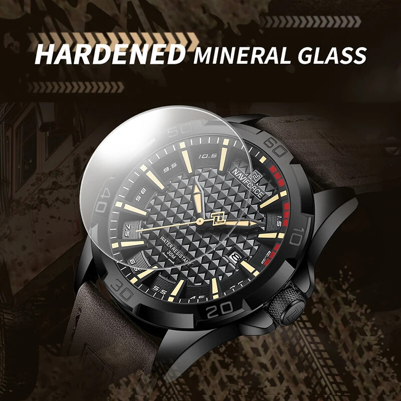 2024 NOU NAVIFORCE Bărbați Casual Sport Militar Cuarț Calendar Ceas de mână pentru Bărbat din piele Impermeabil Relogio Masculino