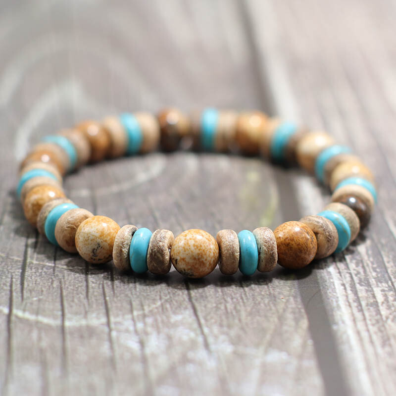 Vintage koka pērlīšu rokassprādze vīriešiem dabīgā lavas obsidiāna akmens braslet joga meditācija lūgšanu rotaslietas tīģera acs rokassprādze Homme