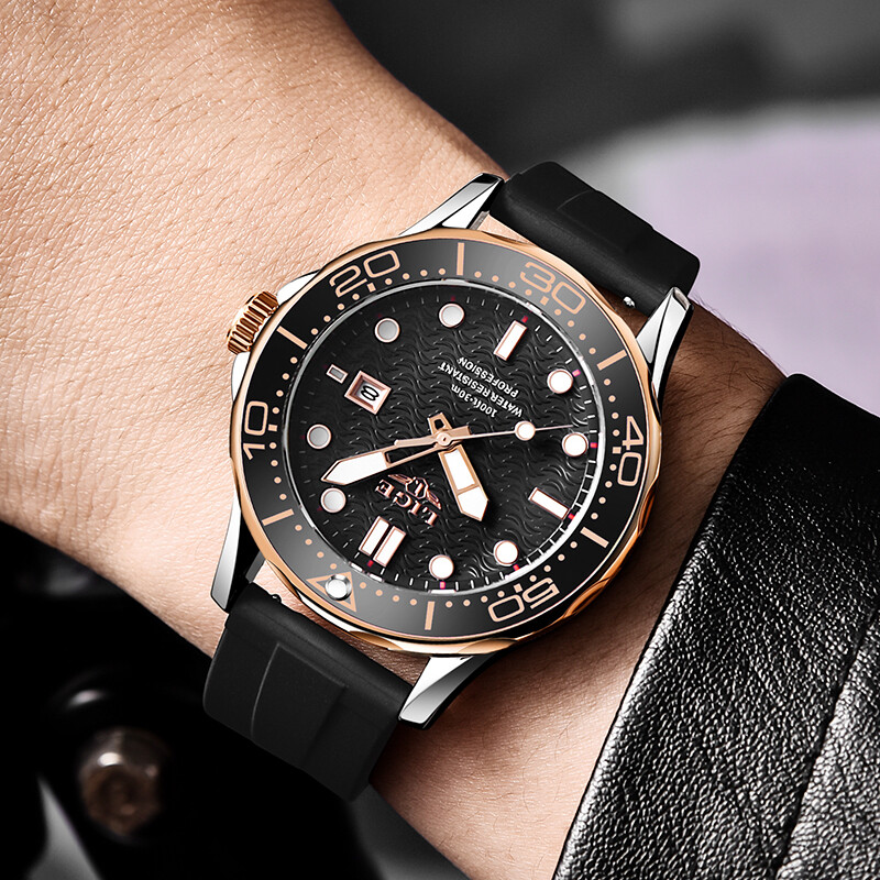 2024 LIGE Novi poslovni muški satovi Vrhunski luksuzni ronilački sat za muškarce Vodootporni sat s datumom Sportski sat Relogio Masculino+kutija