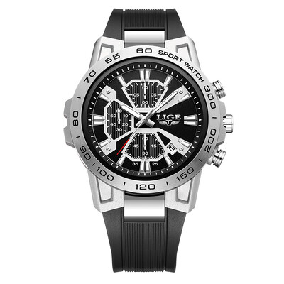 Ceasuri de bărbați LIGE pentru bărbați, roșu, rezistent la apă, cronograf, ceas de mână, luminos, de afaceri, pentru bărbați, ceas cu calendar, relogio masculino