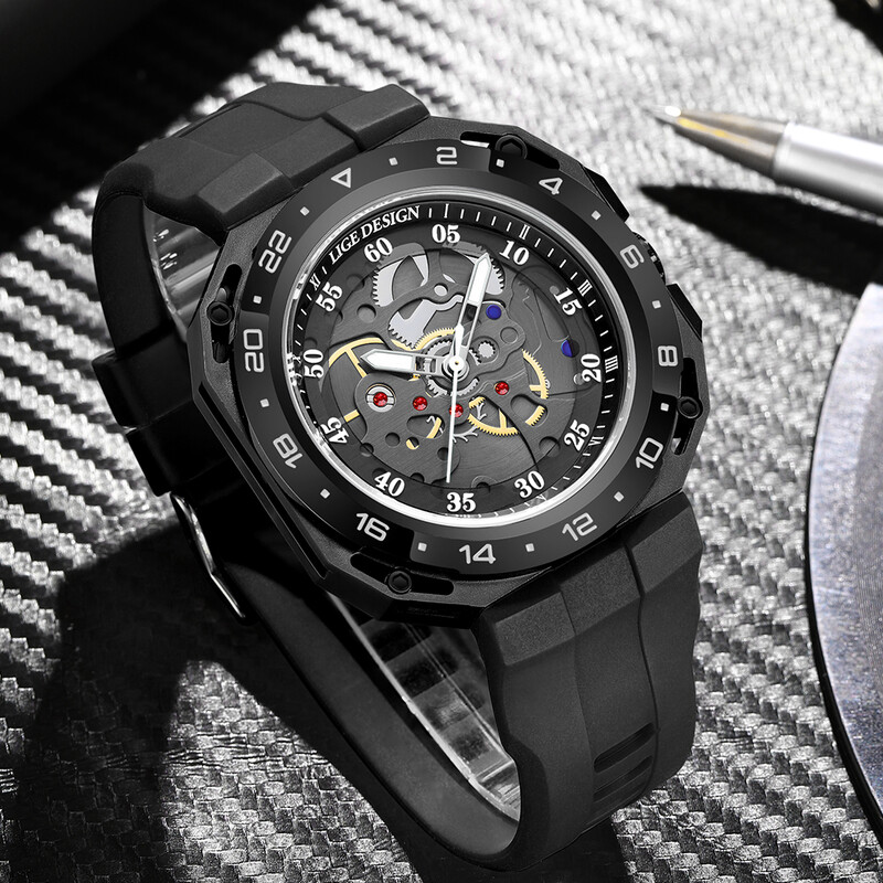 Ceasuri pentru bărbați de top brand LIGE Ceas de mână cu quartz pătrat de lux Ceas luminos impermeabil pentru bărbați Ceas cu dată Relogios Masculino+Box