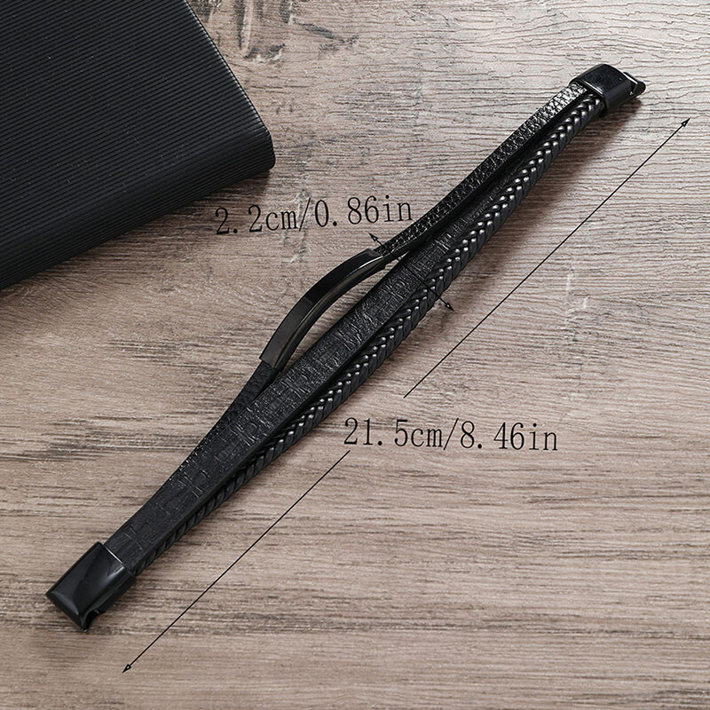 Brățări înfășurate din piele împletită cu mai multe straturi pentru bărbați Brățări din piele cu farmec cu cruce de Iisus Hristos, bijuterii cu închidere magnetică