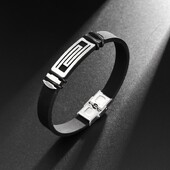 Trend Silikonska narukvica sa slovima od nehrđajućeg čelika Šarmantna muška narukvica Novi modni nakit Dodaci Poklon za Valentinovo