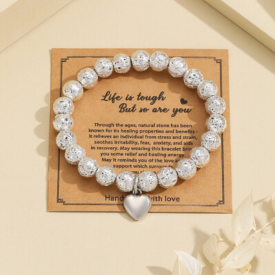 Brățară de mărgele zebră roz femeie. Cadou fiicei și mamei Nana Brățară spirituală vindecătoare din piatră de cristal natural