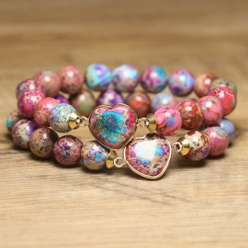 1PC 10mm Brățară Imperial Jasper Bijuterii de modă Sediment de mare natural Brățară cu farmec cadou pentru femei Bijuterii