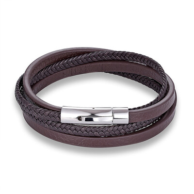 Mode Augstas kvalitātes nerūsējošā tērauda ādas virves izdzīvošanas rokassprādze vīriešiem sievietēm, melna pinuma daudzslāņu aptinums šarmu rokassprādzes homme