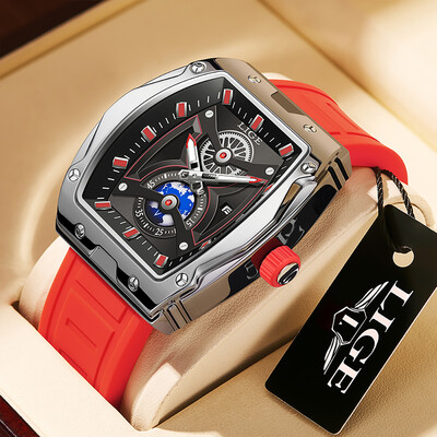 Ceasuri de bărbați de top brand LIGE Ceas de mână cu quartz pătrat de lux Ceas luminos impermeabil pentru bărbați Ceas cu dată Relogios Masculino+Box