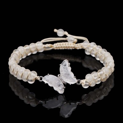 Cristal Fluture margele rotunde piatră împletită brățări macrame pentru femei ametist natural cuarț țesut manual brățară bijuterii