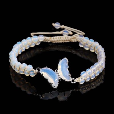 Cristal Fluture margele rotunde piatră împletită brățări macrame pentru femei ametist natural cuarț țesut manual brățară bijuterii