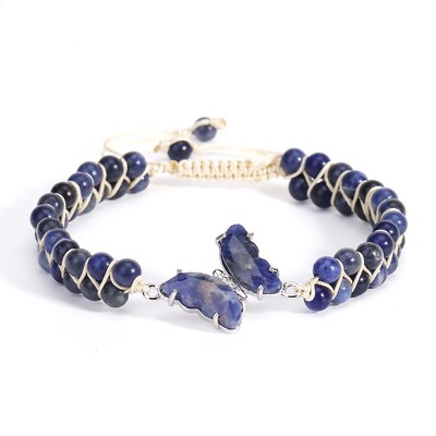 Cristal Fluture margele rotunde piatră împletită brățări macrame pentru femei ametist natural cuarț țesut manual brățară bijuterii