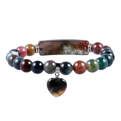 KFT Dabiskā dziedinošā kristāla kvarca rokassprādze Taisnstūris, Mīlestība Sirds Apaļās Pērlītes Akmens Rokassprādzes Sievietēm Meitenēm Vīriešu Rotaslietas