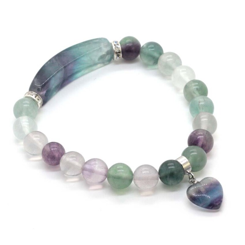 KFT Dabiskā dziedinošā kristāla kvarca rokassprādze Taisnstūris, Mīlestība Sirds Apaļās Pērlītes Akmens Rokassprādzes Sievietēm Meitenēm Vīriešu Rotaslietas