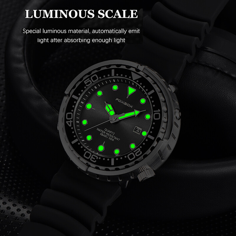 2024 LIGE Ceasuri pentru bărbați de modă Foxbox Ceas sportiv de lux din silicon de marcă de top pentru bărbați Ceas cu cuarț cu dată Ceas luminos rezistent la apă