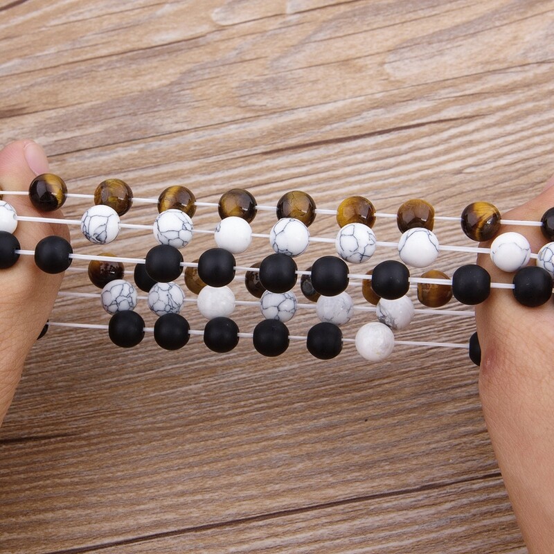 XQNI 2 buc/set Rege Coroana cupluri distanță brățară piatră naturală brățară cu margele pentru bărbați femei prieten cadou farmec bijuterii șuvițe