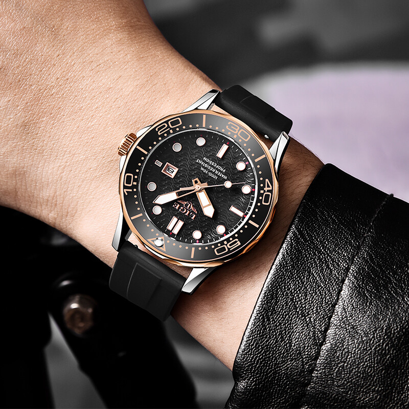 LIGE zīmola vīriešu pulksteņi biznesa kvarca pulksteņi vīriešu silikona siksniņa sporta ūdensizturīgi pulksteņi datuma rokas pulksteņi Relogios Masculino