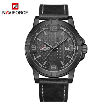 NAVIFORCE Casual Ανδρικά ρολόγια με δερμάτινο λουρί Military Sport Αδιάβροχο ανδρικό ρολόι χειρός Quartz Calendar Ανδρικό Ρολόι Relogio Masculino