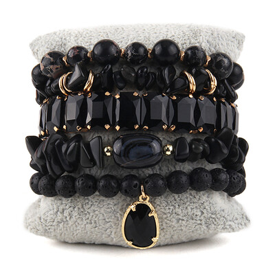 RH modni boemski dizajnerski kompleti s perlama od dragog kamenja ili komplet narukvica od 5 komada za žene Poklon nakita