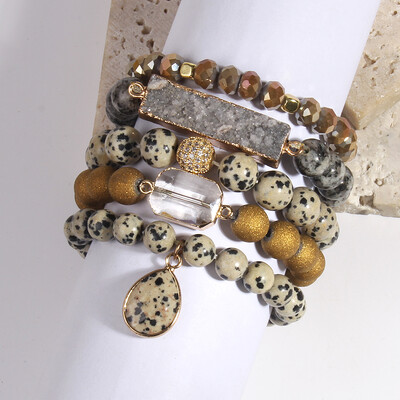 Brățară cu margele din piatră naturală Boho, la modă nouă