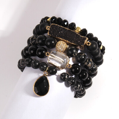 Brățară cu margele din piatră naturală Boho, la modă nouă