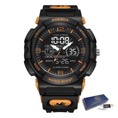 FOXBOX nou ceas de lux pentru bărbați marca LIGE, sport, modă, ceasuri de cuarț, ceasuri de mână digitale luminoase, impermeabile, ceasuri pentru bărbați