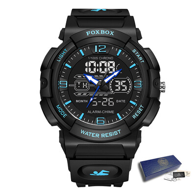FOXBOX nou ceas de lux pentru bărbați marca LIGE, sport, modă, ceasuri de cuarț, ceasuri de mână digitale luminoase, impermeabile, ceasuri pentru bărbați