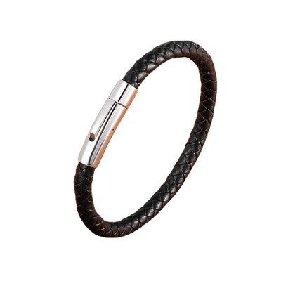 Brățară din piele de calitate pentru bărbați femei Accesorii din oțel inoxidabil Brățări stil împletitură Bijuterii pentru petrecerea de aniversare Cadouri