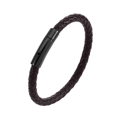 Brățară din piele de calitate pentru bărbați femei Accesorii din oțel inoxidabil Brățări stil împletitură Bijuterii pentru petrecerea de aniversare Cadouri