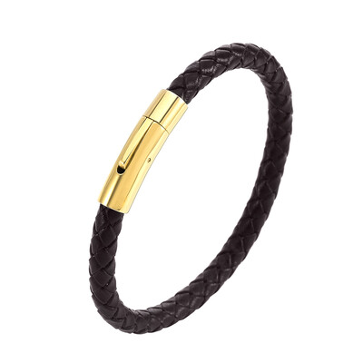 Brățară din piele de calitate pentru bărbați femei Accesorii din oțel inoxidabil Brățări stil împletitură Bijuterii pentru petrecerea de aniversare Cadouri