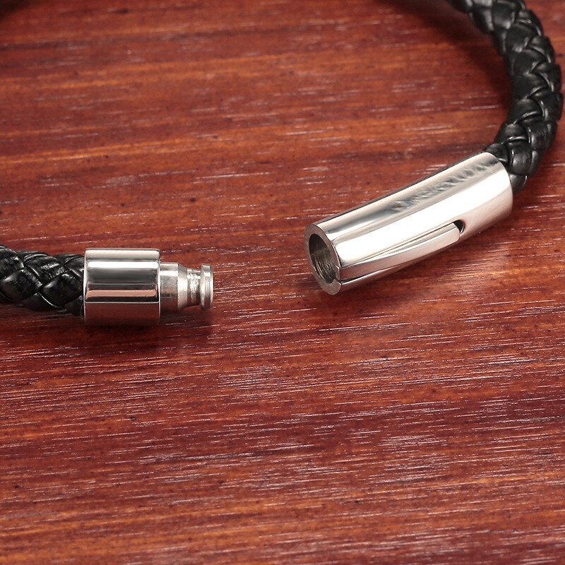 Brățară din piele de calitate pentru bărbați femei Accesorii din oțel inoxidabil Brățări stil împletitură Bijuterii pentru petrecerea de aniversare Cadouri