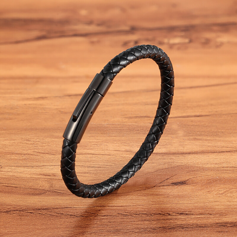 Brățară din piele de calitate pentru bărbați femei Accesorii din oțel inoxidabil Brățări stil împletitură Bijuterii pentru petrecerea de aniversare Cadouri