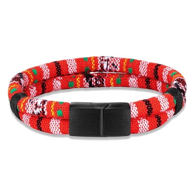 MKENDN Brățară neagră din oțel inoxidabil Surfer, frânghie, impermeabilă, bărbați, femei, țesută manual, design cu două straturi, cadou de bijuterii pentru plajă