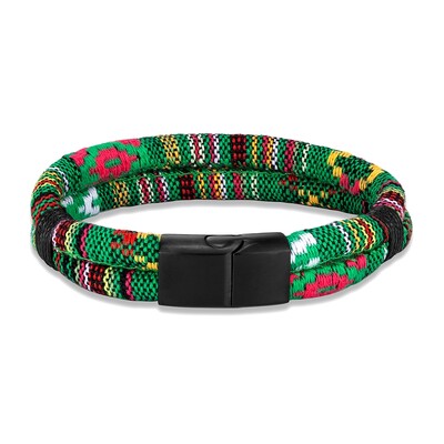 MKENDN Brățară neagră din oțel inoxidabil Surfer, frânghie, impermeabilă, bărbați, femei, țesută manual, design cu două straturi, cadou de bijuterii pentru plajă