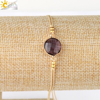 CSJA Pītas virves Ķēdes Kuloni Austi Rokassprādzes Rotaslietas Apaļas Kristāla Pērles Minimālisma Sieviešu Rokassprādzes Piekariņi Pulseras S503