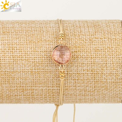 CSJA Pītas virves Ķēdes Kuloni Austi Rokassprādzes Rotaslietas Apaļas Kristāla Pērles Minimālisma Sieviešu Rokassprādzes Piekariņi Pulseras S503