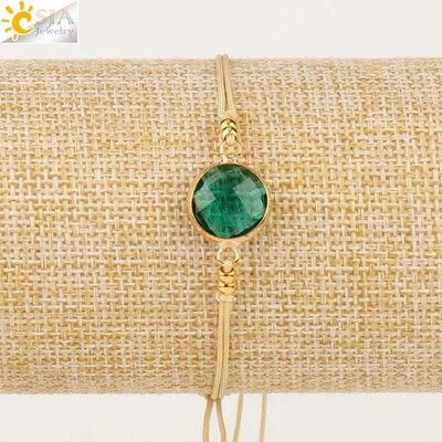 CSJA Pītas virves Ķēdes Kuloni Austi Rokassprādzes Rotaslietas Apaļas Kristāla Pērles Minimālisma Sieviešu Rokassprādzes Piekariņi Pulseras S503