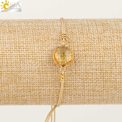 CSJA Pītas virves Ķēdes Kuloni Austi Rokassprādzes Rotaslietas Apaļas Kristāla Pērles Minimālisma Sieviešu Rokassprādzes Piekariņi Pulseras S503