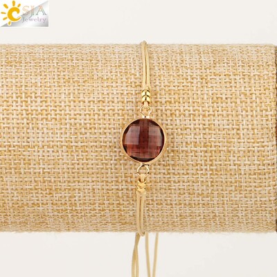 CSJA Pītas virves Ķēdes Kuloni Austi Rokassprādzes Rotaslietas Apaļas Kristāla Pērles Minimālisma Sieviešu Rokassprādzes Piekariņi Pulseras S503