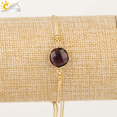 CSJA Pītas virves Ķēdes Kuloni Austi Rokassprādzes Rotaslietas Apaļas Kristāla Pērles Minimālisma Sieviešu Rokassprādzes Piekariņi Pulseras S503