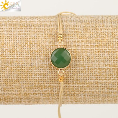 CSJA Pītas virves Ķēdes Kuloni Austi Rokassprādzes Rotaslietas Apaļas Kristāla Pērles Minimālisma Sieviešu Rokassprādzes Piekariņi Pulseras S503