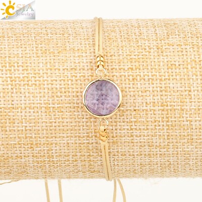 CSJA Pītas virves Ķēdes Kuloni Austi Rokassprādzes Rotaslietas Apaļas Kristāla Pērles Minimālisma Sieviešu Rokassprādzes Piekariņi Pulseras S503