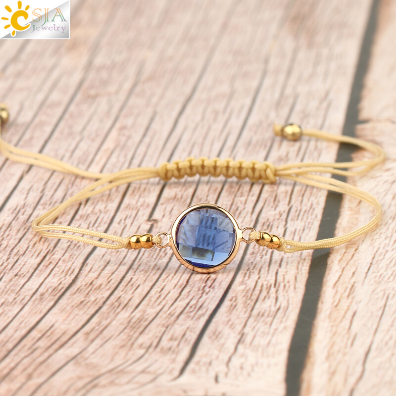 CSJA Pītas virves Ķēdes Kuloni Austi Rokassprādzes Rotaslietas Apaļas Kristāla Pērles Minimālisma Sieviešu Rokassprādzes Piekariņi Pulseras S503