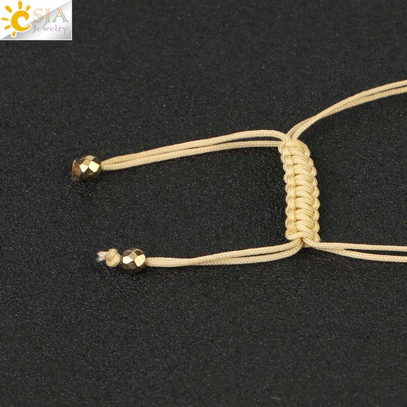 CSJA Pītas virves Ķēdes Kuloni Austi Rokassprādzes Rotaslietas Apaļas Kristāla Pērles Minimālisma Sieviešu Rokassprādzes Piekariņi Pulseras S503