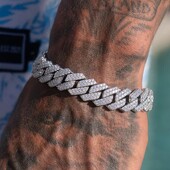 14MM Iced Prong Link Brățări cu lanț cubanez pentru bărbați, femei, strasuri complete, brățară cubaneză Miami, punk, cadou de bijuterii hip hop