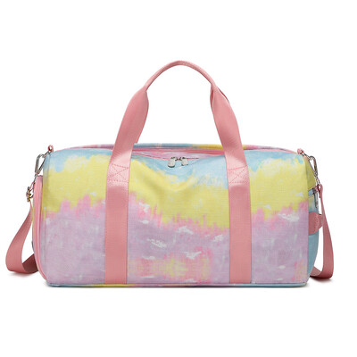 Geantă pentru copii pentru fete, adolescenți, gimnastică, geantă de gimnastică pentru copii, geantă de dans, compartiment pentru pantofi, buzunar umed, weekend, sport peste noapte