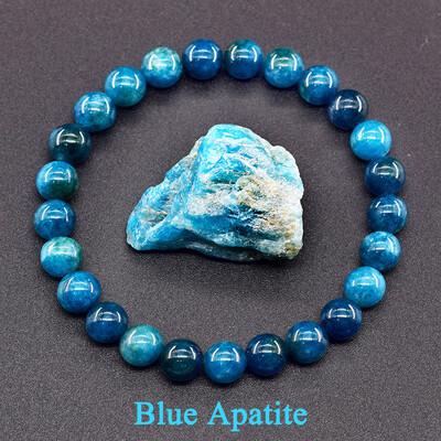 Brățară originală cu margele de apatit albastru Reiki Bărbați, femei, lapis lazuli natural, ametist galben, ochi de tigru, cu mărgele, brățară bijuterii